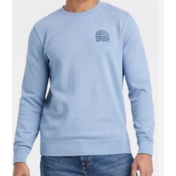 Goodfellow & Co. Other - Goodfellow & Co Mens Pullover Sweatshirt Blue Waves Graphic Crewneck XXL